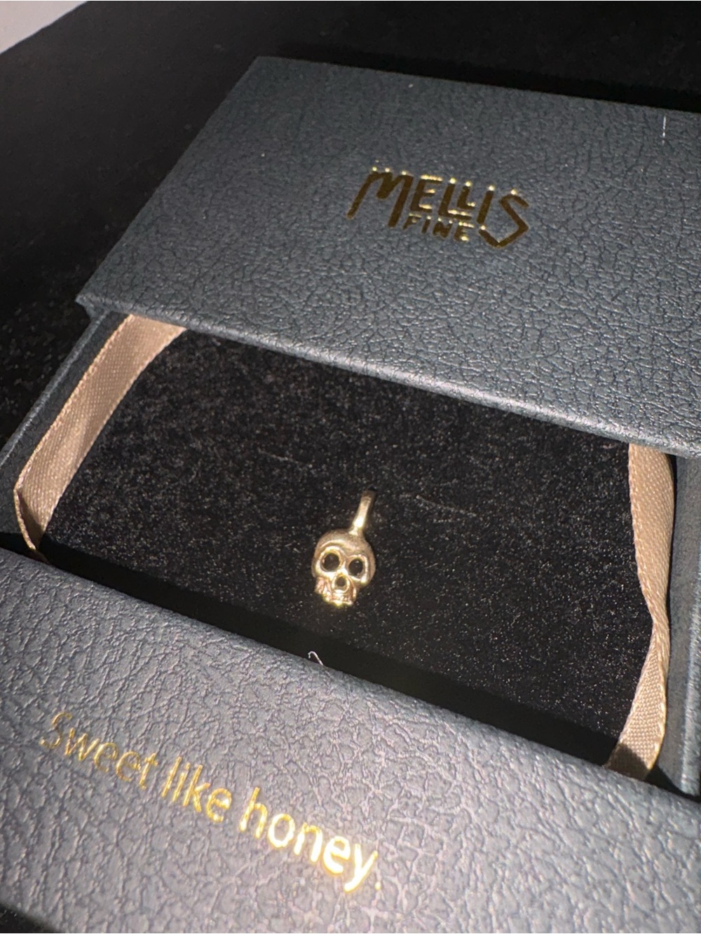 Mellis Fine Jewelry Gold Skull Charm Pendant